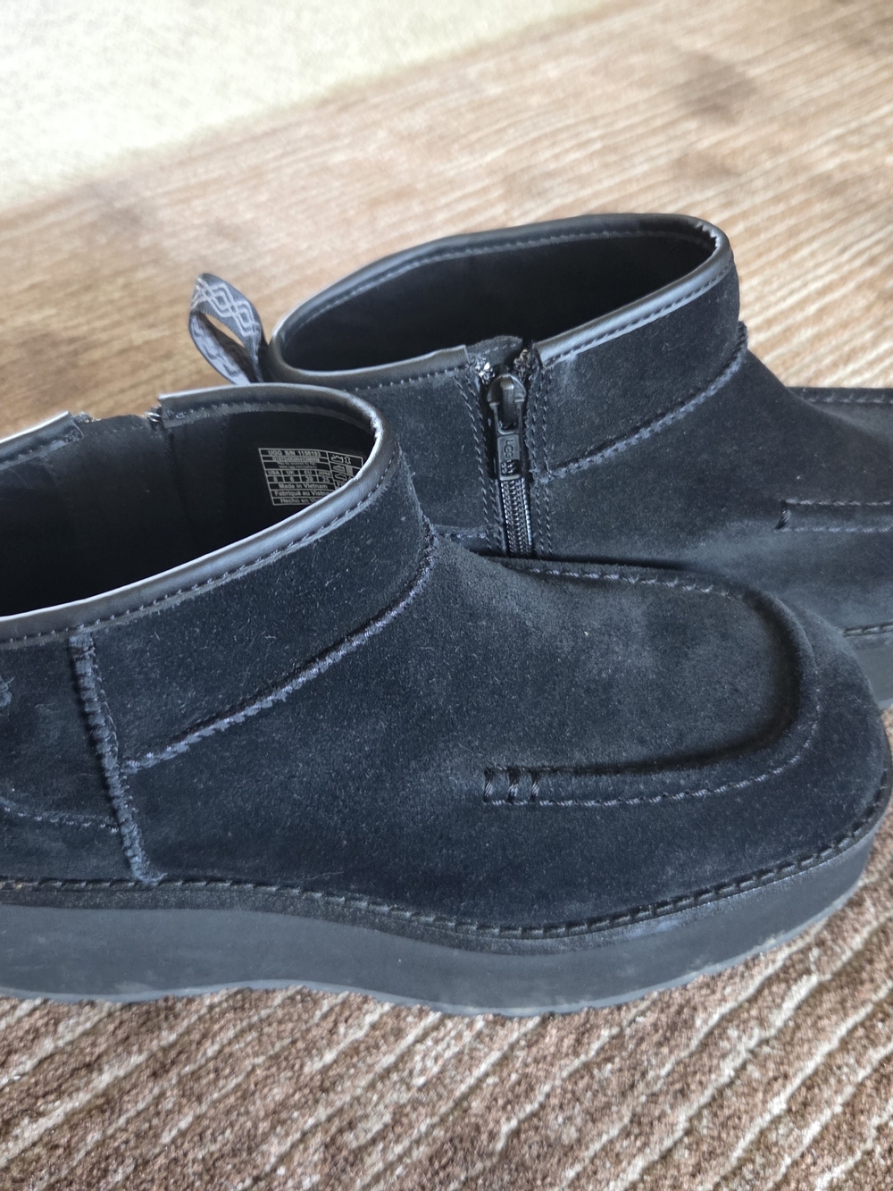 UGG Black Suede Zip Ankle Booties